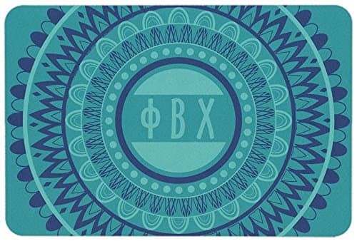 Phi Beta Chi Circle Pattern Teal 24" x 36" Non Slip Floormat/Doormat