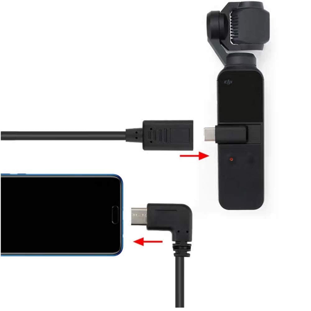 Osmo Pocket USB Cable, Universal Type-C USB Cable Extension Cord Female Connector Adapter Cable for DJI OSMO Pocket Accessories(11.2 inch)