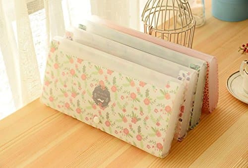 Expanding File Folder with Snap Button,13 Expandable Pockets Color Random