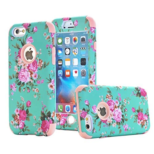 iPhone 6 Plus 6S Plus Case, Fisel Orchid Pattern Ultra Three Layer PC & Silicon High Impact Hybrid Drop Proof Armor Defensive Shockproof Full Body Protective Case for iPhone 6 Plus/ 6S Plus 5.5 Inch