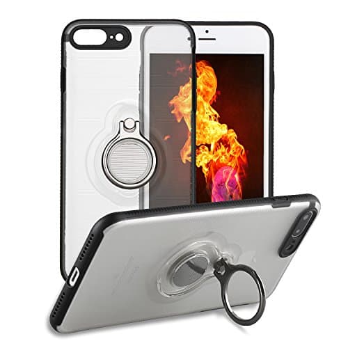 iPhone 8 Plus Case, Yiketec for iPhone 7 Plus Case With Ring Holder Kickstand, 360°rotating Ring Grip Stand Compatible with Magnetic Car Mount Anti-Fingerprint Slim Cover for iPhone 7/8 Plus 5.5 inch