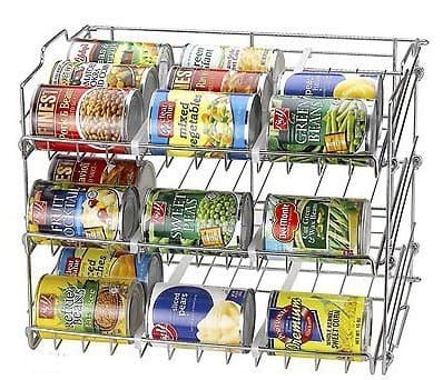 Perlli Stackable Can Rack Organizer, Chrome Finish