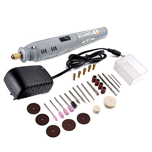 Drill Warehouse PowerPro Variable Speed Rotary Tool Kit; Multi-purpose Professional Cutting Tool; 35W High Speed Power; with 30 Piece Accessory Set, For Grinding, Polishing, Carving, Trimming