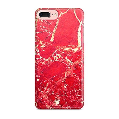 Red marble iPhone 7 Plus case Hard plastic back Cover Bumper for 7plus (Red)