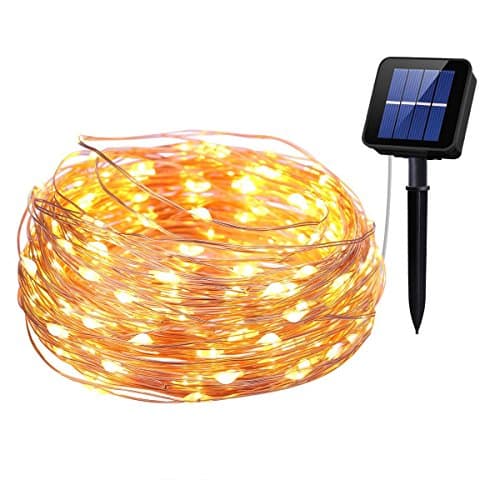 Smartdio 200 LED Solar Powered String Lights, 8 Modes 72ft Copper Wire Starry Lights, Outdoor Waterproof IP65 Fairy Christams Decorative Lights for Gardens,Homes,Wedding,Party (Warm White)