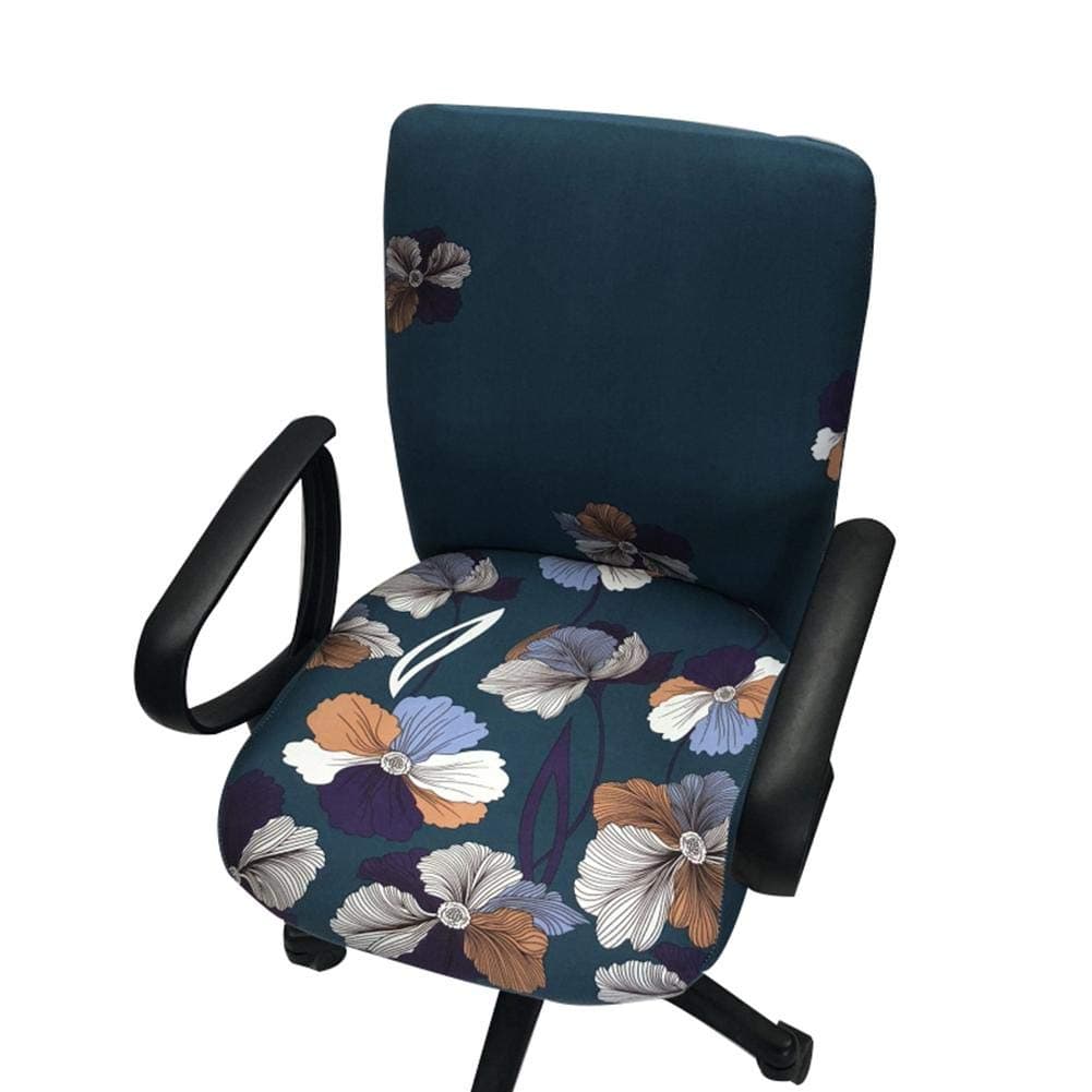 Computer Office Chair Cover Split Protective Stretchable Cloth Polyester Universal Desk Task Chair Rotating Chair Covers Stretch Rotating Chair Slipcover