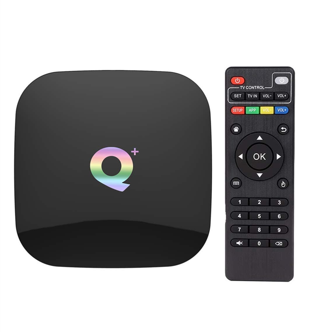 Q Plus Android 9.0 TV Box, Android TV Box 4GB RAM 32GB ROM H6 Quadcore cortex-A53 Support 3D 6K Ultra HD H.265 2.4GHz WiFi USB 3.0 Smart TV Box