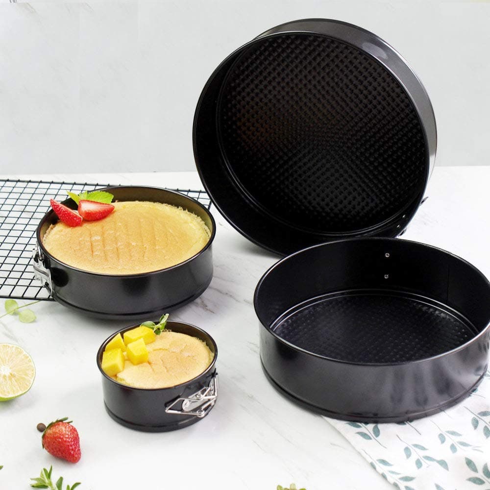 Cake Tin Set,Bakeware Set Baking Trays Oven Bakeware Baking Set Spring Form Cake Tins Housewares Non-Stick Leakproof Heart/Round 6,7,8,9,10inch,4,Piece Round