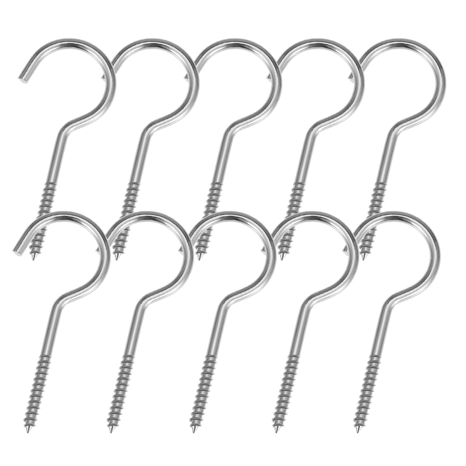 Pangda Large Screw Hooks Cup Hooks Ceiling Hooks, Length 4 Inches, 10 Pack