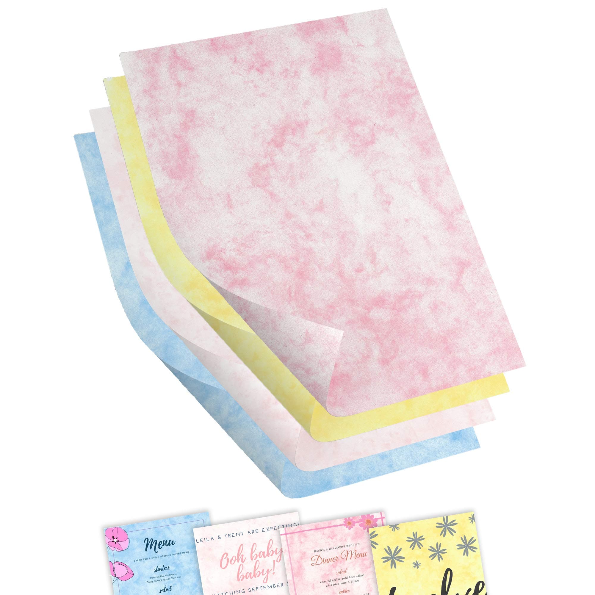 Thick Marble Paper - Rainbow Selection - 100 Sheets