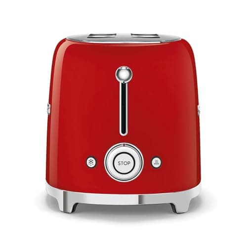 Smeg 2 Slice Toaster With 6 Presets And Defrost Function Red