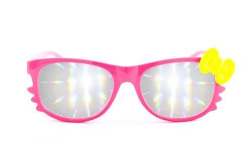 Diffraction Glasses - High Quality Effect - Rave Accessories - Hello Kitty Pink by Eye Love Shadez