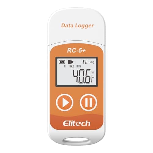 Elitech RC-5/RC-5+ USB Temperature Data Logger Temperature Recorder Data Recorder 32000 Points Data Logger for Easy Temperature Recording and Analysis (RC-5+US)