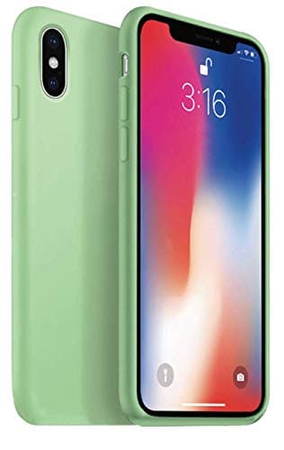 KeepinGreen iPhone X Case (2 Pack) - Silicone Case for iPhone X & iPhone Xs | Protective Flexible Cell Phone Cover for Shatter Prevention from Drops & Impact, Matcha Green