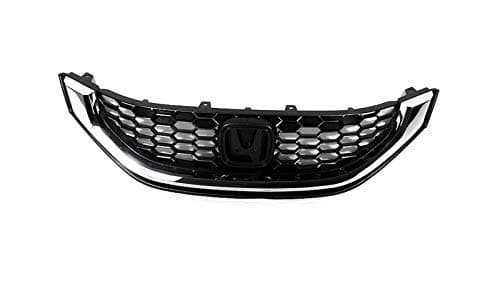 AutoModed Front Bumper Grille Replacement Compatible with 2013 2014 2015 Honda Civic 4 Door Sedan | Chrome ABS | by AutoModed