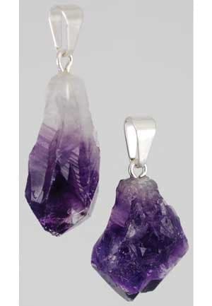 Untumbled Amethyst Pendant