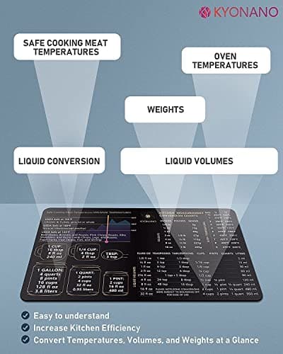 Kitchen Conversion Chart Magnet - 10.5" x 6.5" Kitchen Conversion Chart Measurement Conversion Chart - Baking Accessories - Measuring Weight, Liquid, Temperature