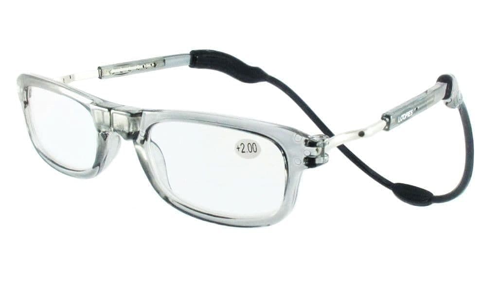 Loopies Magnetic Reading Glasses. Unisex, Adjustable, Foldable, Flexi Neck Loop