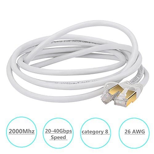 Baauye Cat8 Fastest Ethernet Network Cable Patch Cord 1 Meter (3 Feet)