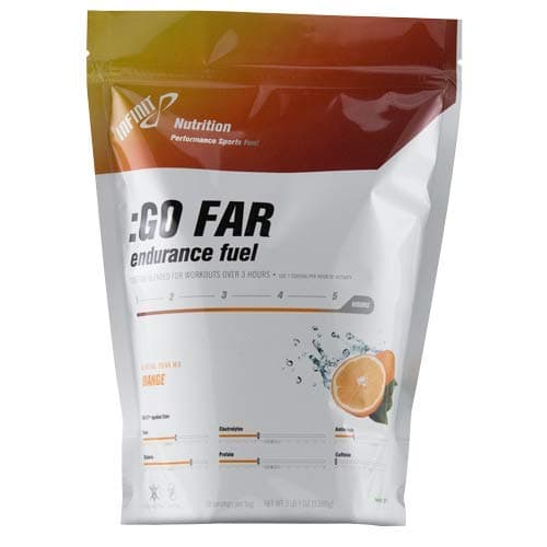 - INFINIT Nutrition GO FAR Orange - The only All-in-one Endurance Hydration Drink with Protein 280 Calories Per Serving & Electrolytes - No Gels, Pills or Bars Needed 100% All-Natural & no Added Colors