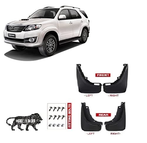 AutoMoto O.E Quality Cup Type Mud Flaps Splash Guards Front and Rear for Toyota Old Fortuner 2012 to 2016 All Models (Set for 4)