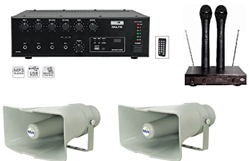Ahuja Combo for Temple donation/basic outdoor PA setup (Amplifier, Horn(Gov. Approved Horn) and Microphone (Wire Microphone)