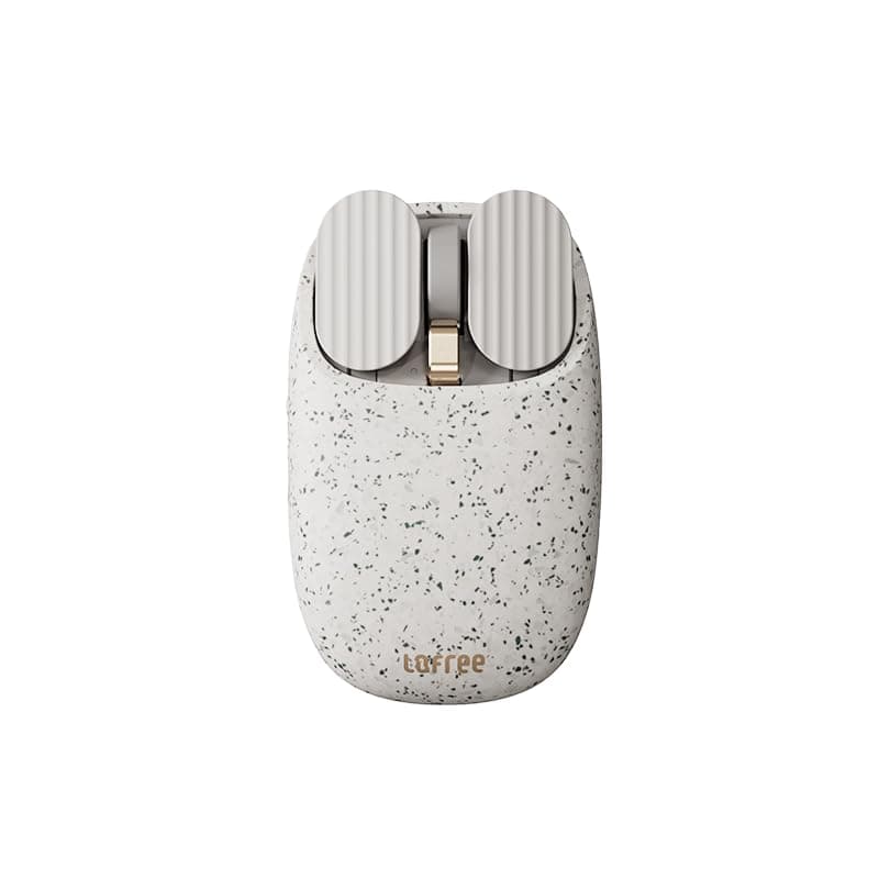 Wavy Chips Dual-Mode Wireless Mouse with 5 Adjustable DPI Levels Compatible with Windows, MacOS, iOS, Android (Terrazzo)