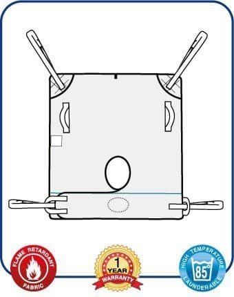 Mackworth Hammock Easy Fit Sling with Loop Attachments (Medium, Solid Polyester)