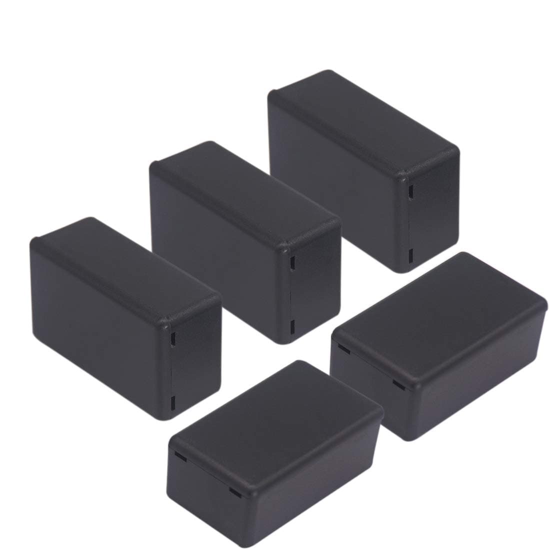 Zulkit 5Pcs Project Boxes ABS Plastic Electrical Project Case Power Junction Box Black 2.40 x 1.41 x 0.98 inch (61 x 36 x 25 mm)