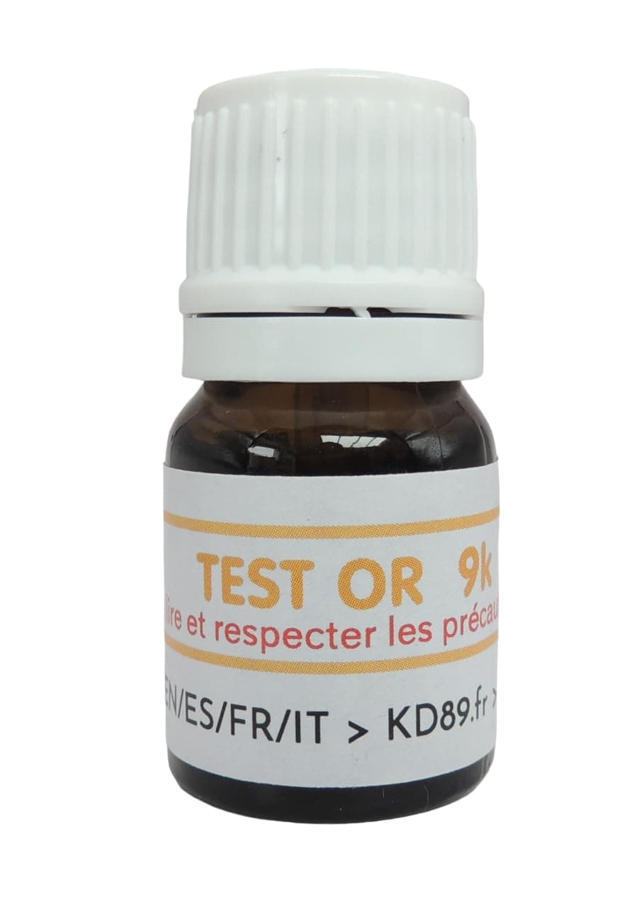 KD89 Reagent test/solution for testing gold, silver or platinum - With multi-language instructions - Expertise for jewellery, coins, ingots - 2 ml (9k)