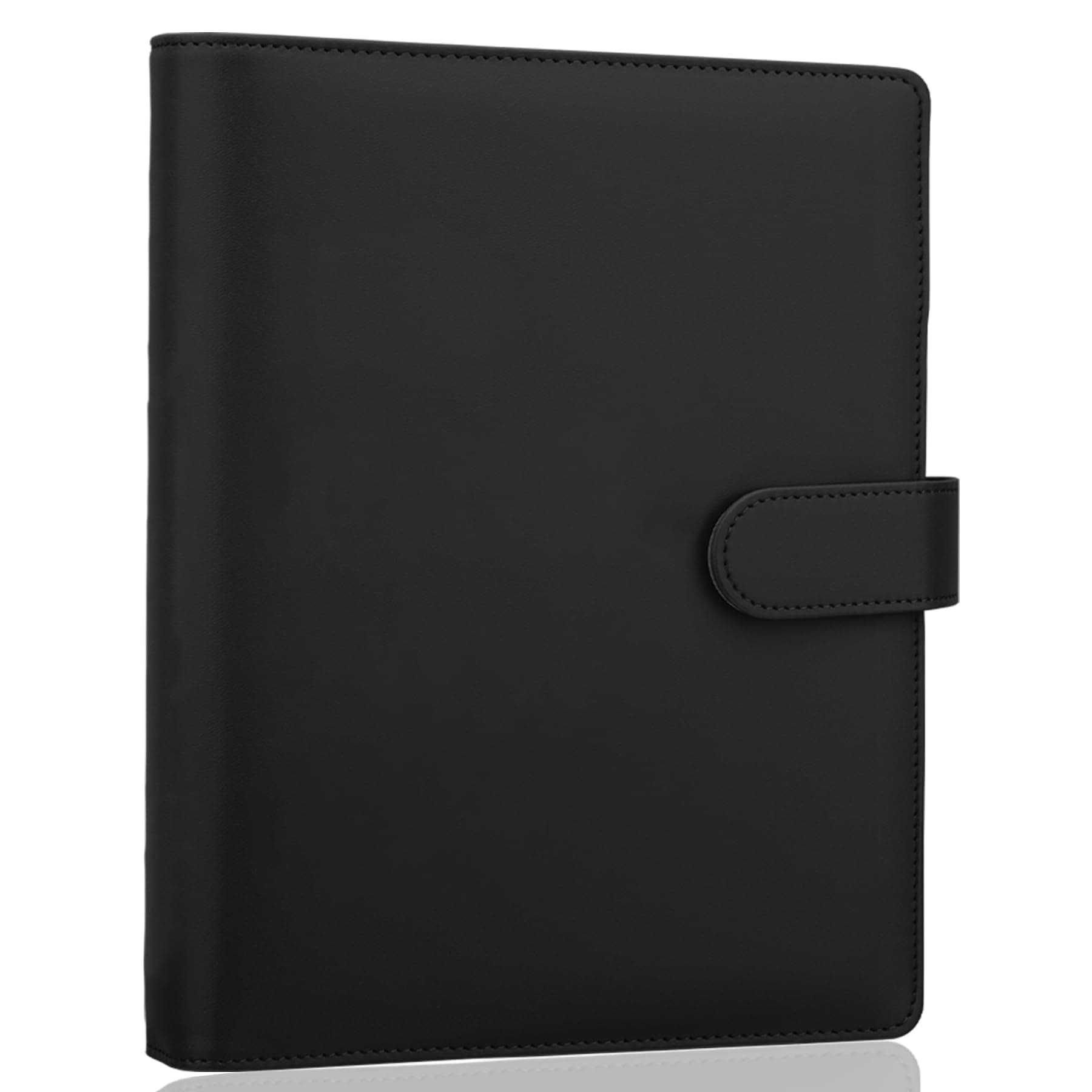 Antner A5 Binder 6 Ring Refillable Notebook Planner Cover for A5 Planner Inserts & Refill Paper, PU Leather Loose Leaf Personal Organizer Photocard Holder Budget Binder with Magnetic Buckle, Black