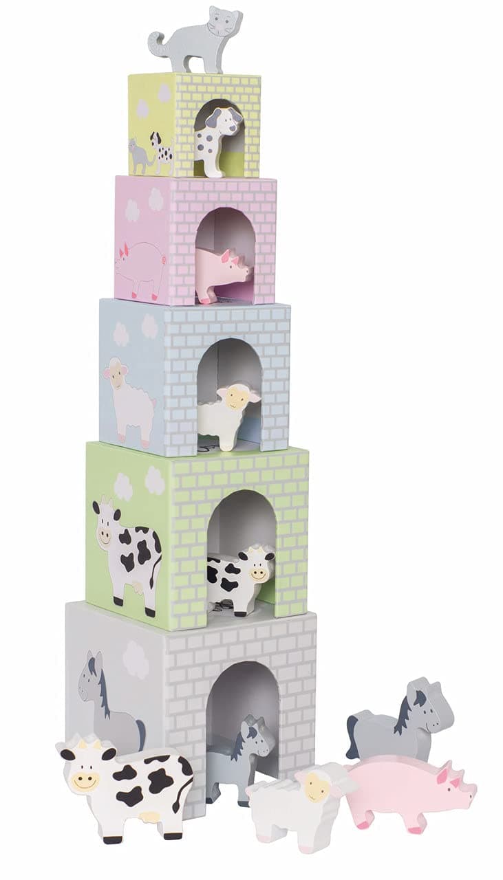 JaBaDaBaDo C2504 Stackable Cubes Farm Animals