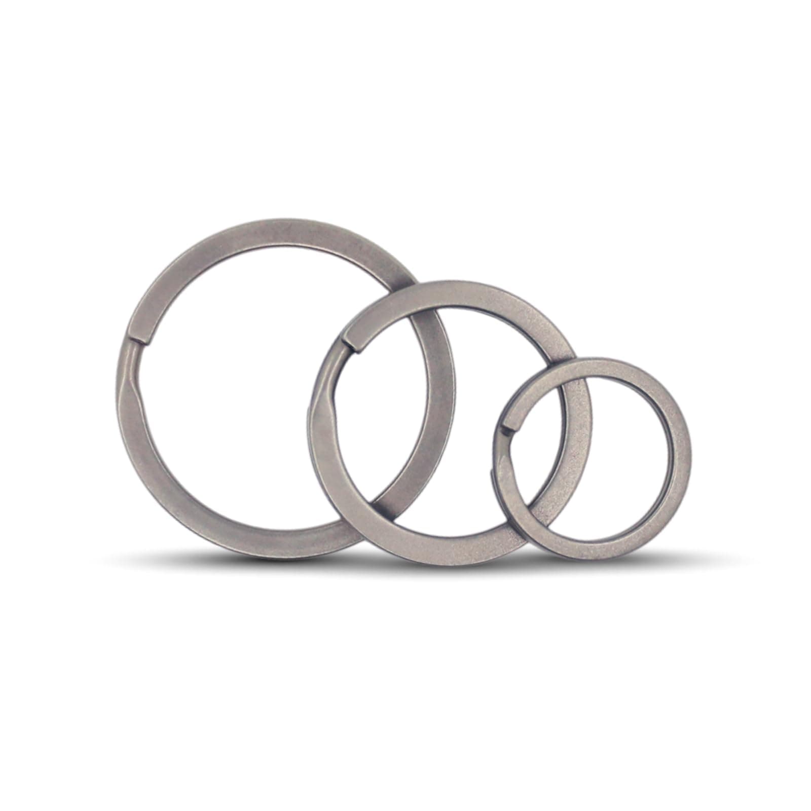 Titanium Key Rings, Flat Key Chain Rings for Keys Keychain Carabiner, Gray, Medium