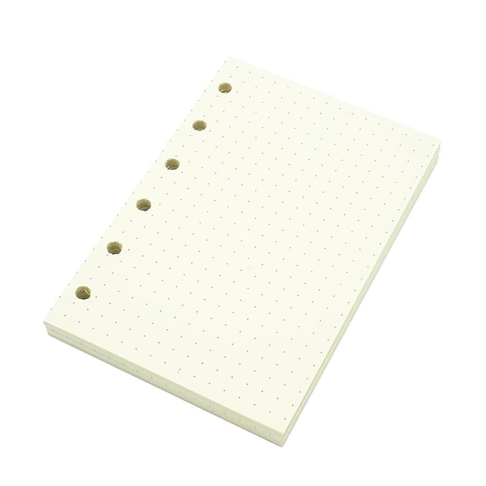 6 Holes Binder Planner Refill with 4 Basic Designs, A7 Notebook Refill, 100gsm, Dot, Grid, Line, Blank Paper,4.84 x 3.23'', 80 sheets/160 Pages, Harphia