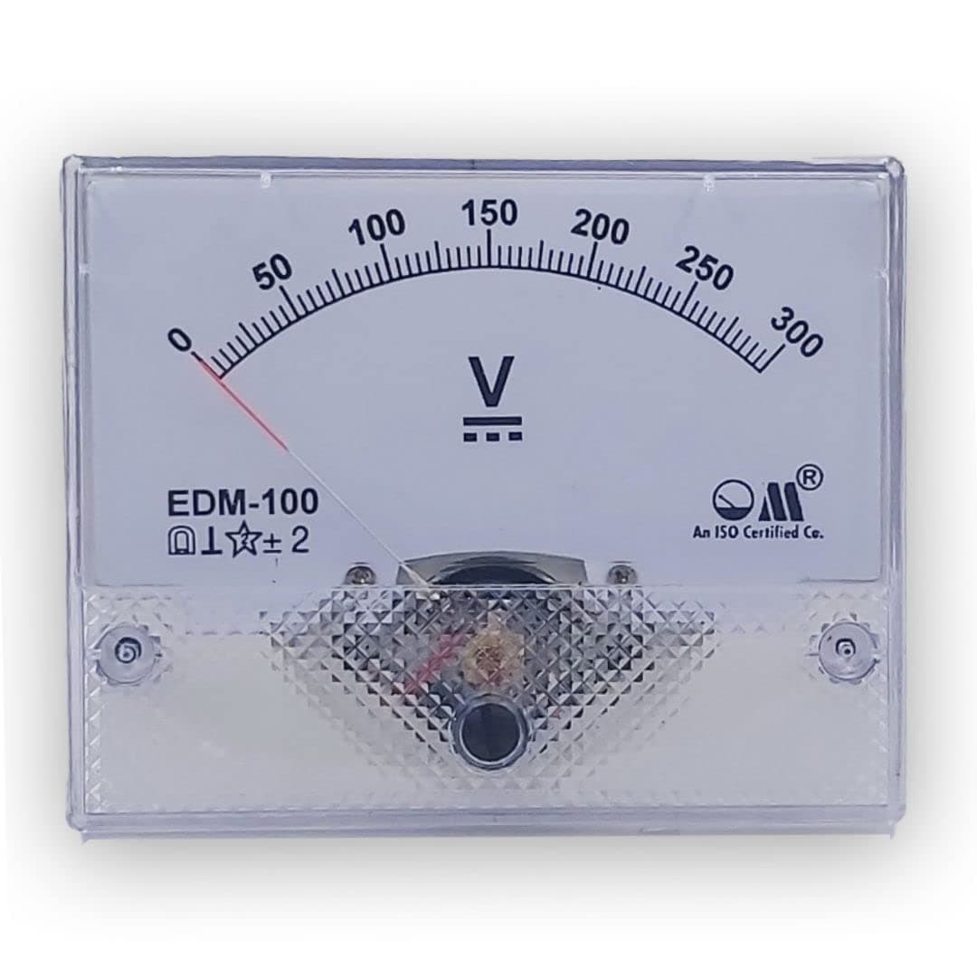 Om Meters EDM-100 Rectangular Moving Coil Analog Panel Meter 0-300V DC Voltmeter (100mm*80mm) for physics lab experiements