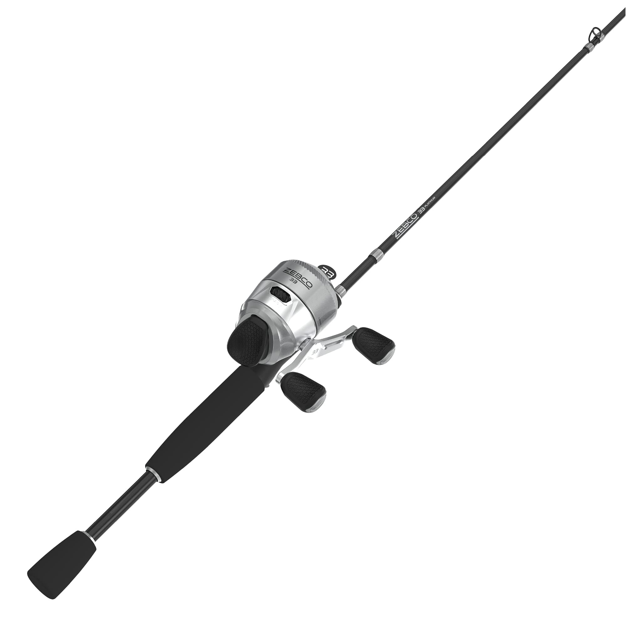 33 Platinum Spincast Reel and Fishing Rod Combo, Anti-Reverse Clutch, Silver