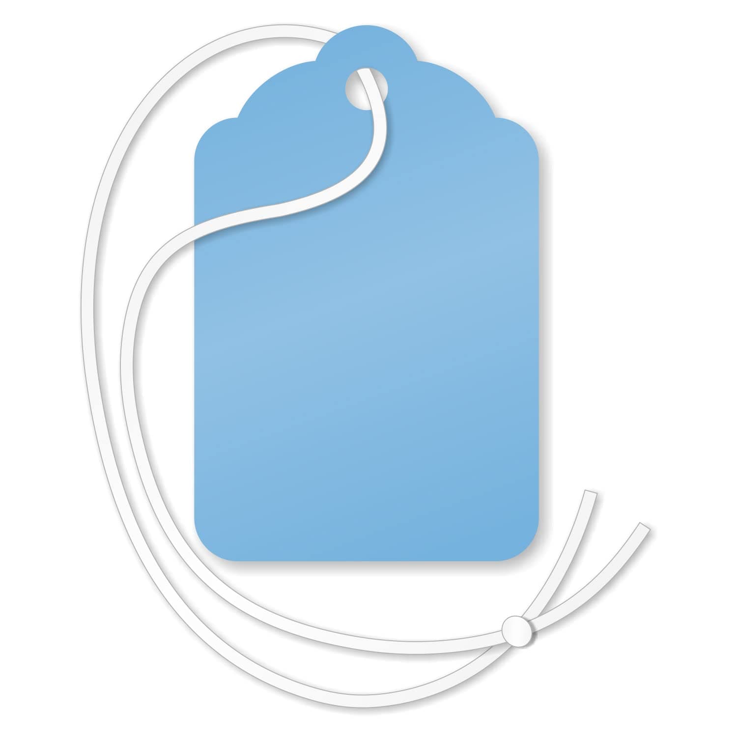 SmartSign Blue Marking Tags with Pre-Strung Loop Strings - Pack of 1000 Blank Tags, Size-5, 12pt Thick Blank Price Tags, 1.75" x 1.125" Jewelry Merchandise Tags