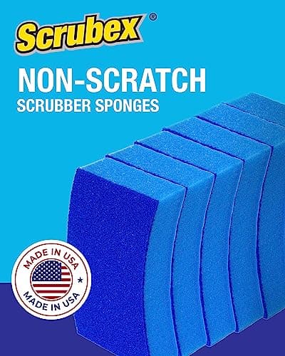 Non-Scratch Odor Resistant Scrub Sponge, Multi-Purpose Sponge for Kitchen and Household, Safe for Non-Stick Cookware (6 sponges)