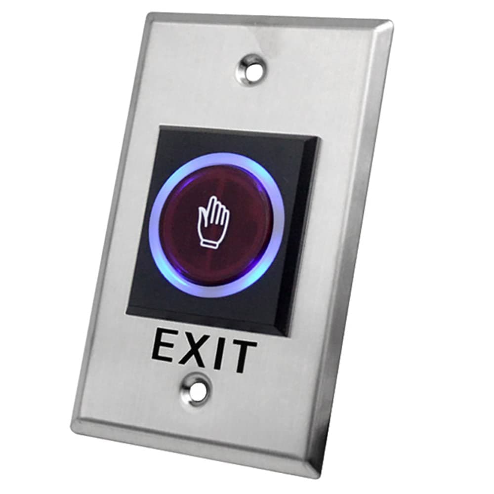 Rubik No Touch Door Release Exit Button Sensor with LED, Vertical Contactless IR Control Switch Stainless Steel Panel Input DC12V Output NO/COM for Access Control Door Gate Automation Electronic Locks