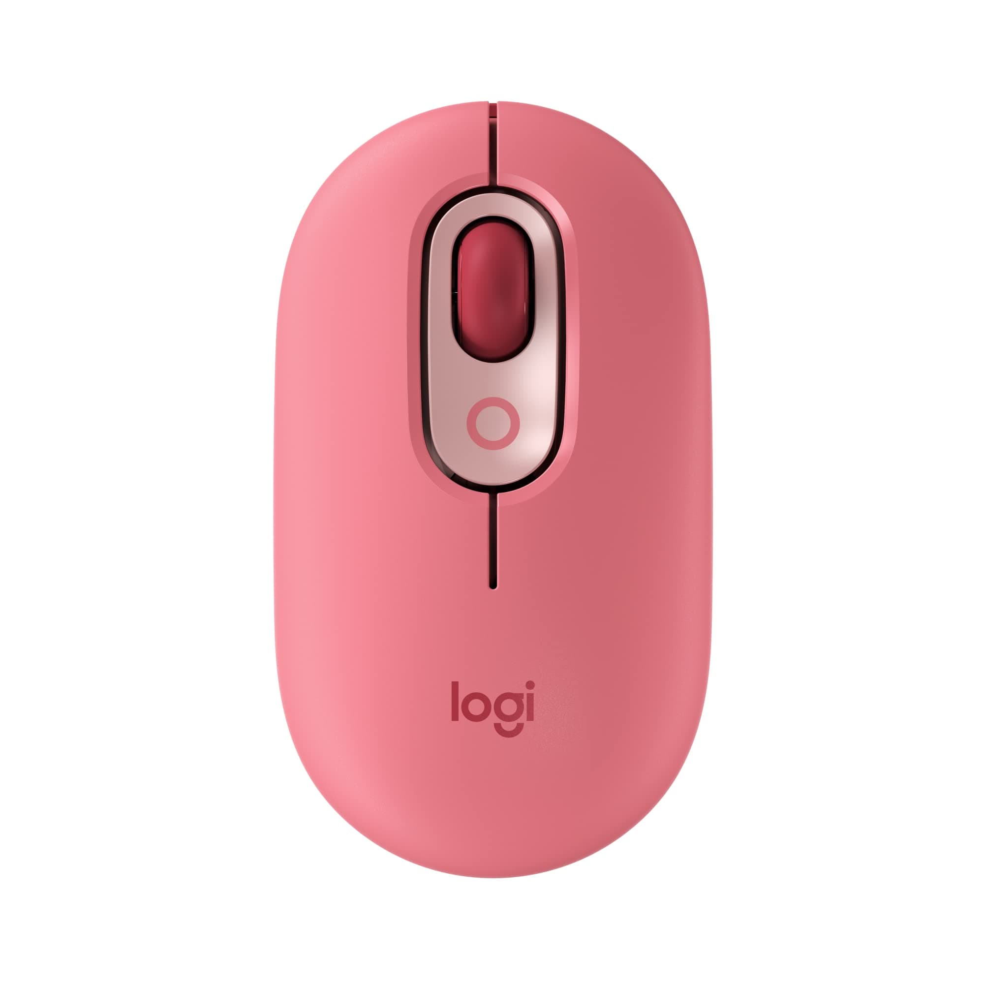 Logitech POP Mouse, Wireless Mouse with Customizable Emojis, SilentTouch Technology, Precision/Speed Scroll, Compact Design, Bluetooth, USB, Multi-Device, OS Compatible - Heartbreaker Rose