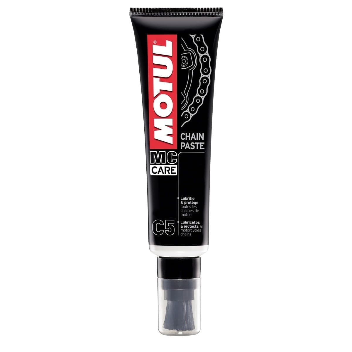 Motul C5 Chain Paste Motorcycle Chain Grease with Brush Applicator, 150 ml Tube (111432)