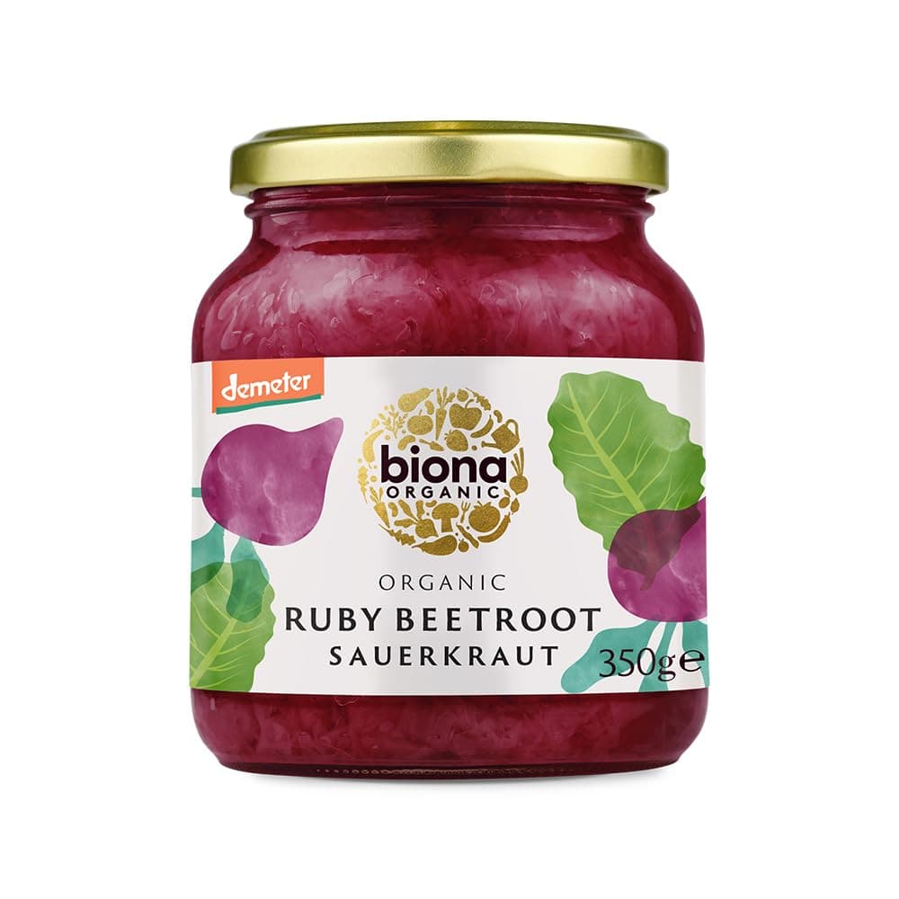 BIONA Ruby Beetroot Demeter Sauerkraut, 350 GR