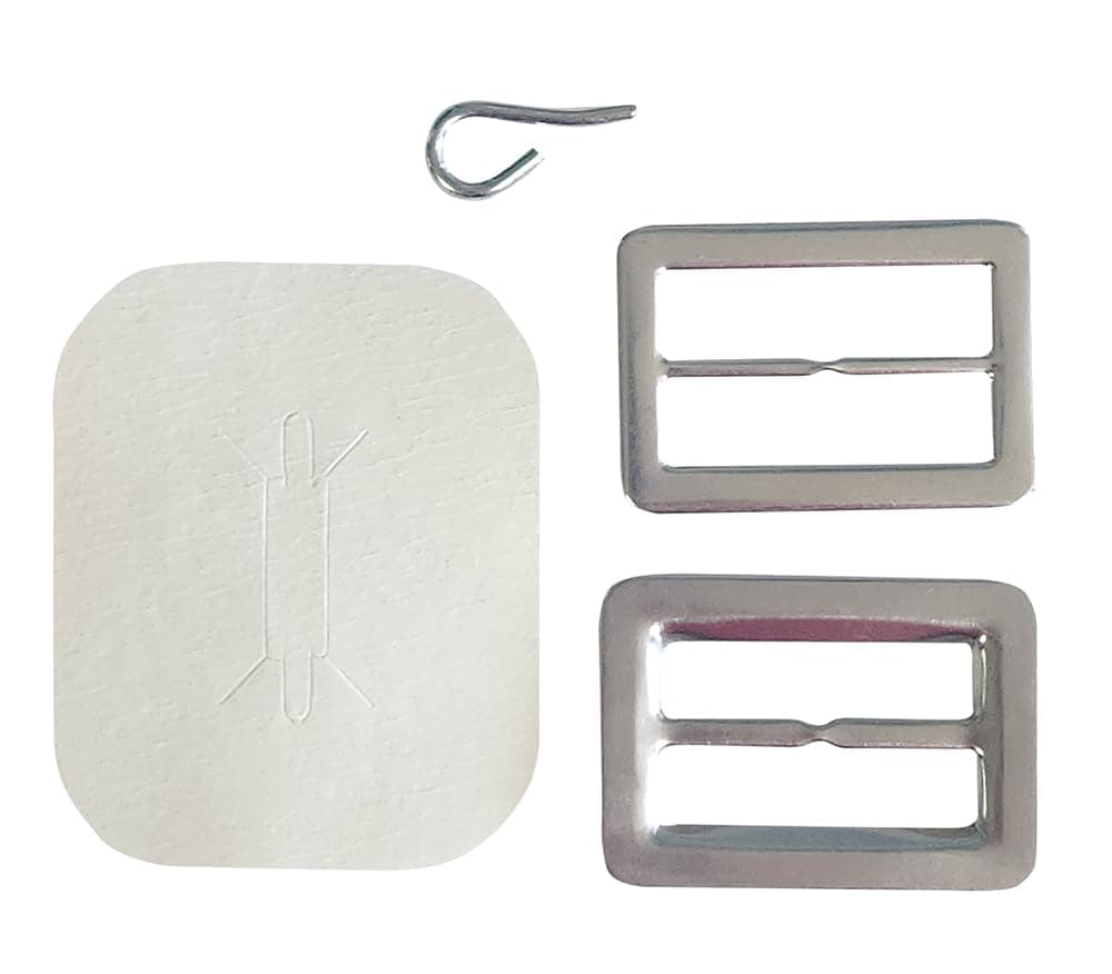 Maxant Button BK-100 Rectangle Buckle Cover Kit, 1.5", Silver