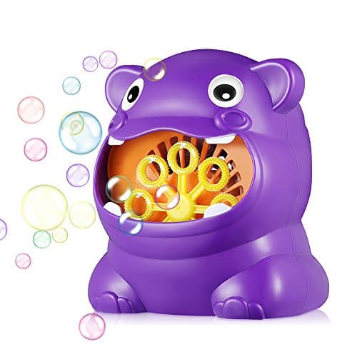 Kidsidol Bubble Machine Automatic Bubble Blower Kids Bubble Maker Bath Bubble Machine Portable Bubble Blaster for Birthday Party Wedding (Hippo Shape)