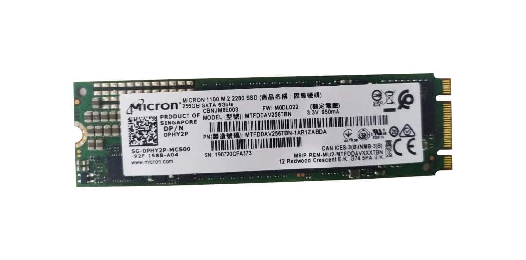 256GB M.2 2280 NGFF SSD (Solid State Drive) 3D NARD TLC SATA III (MTFDDAV256TBN)