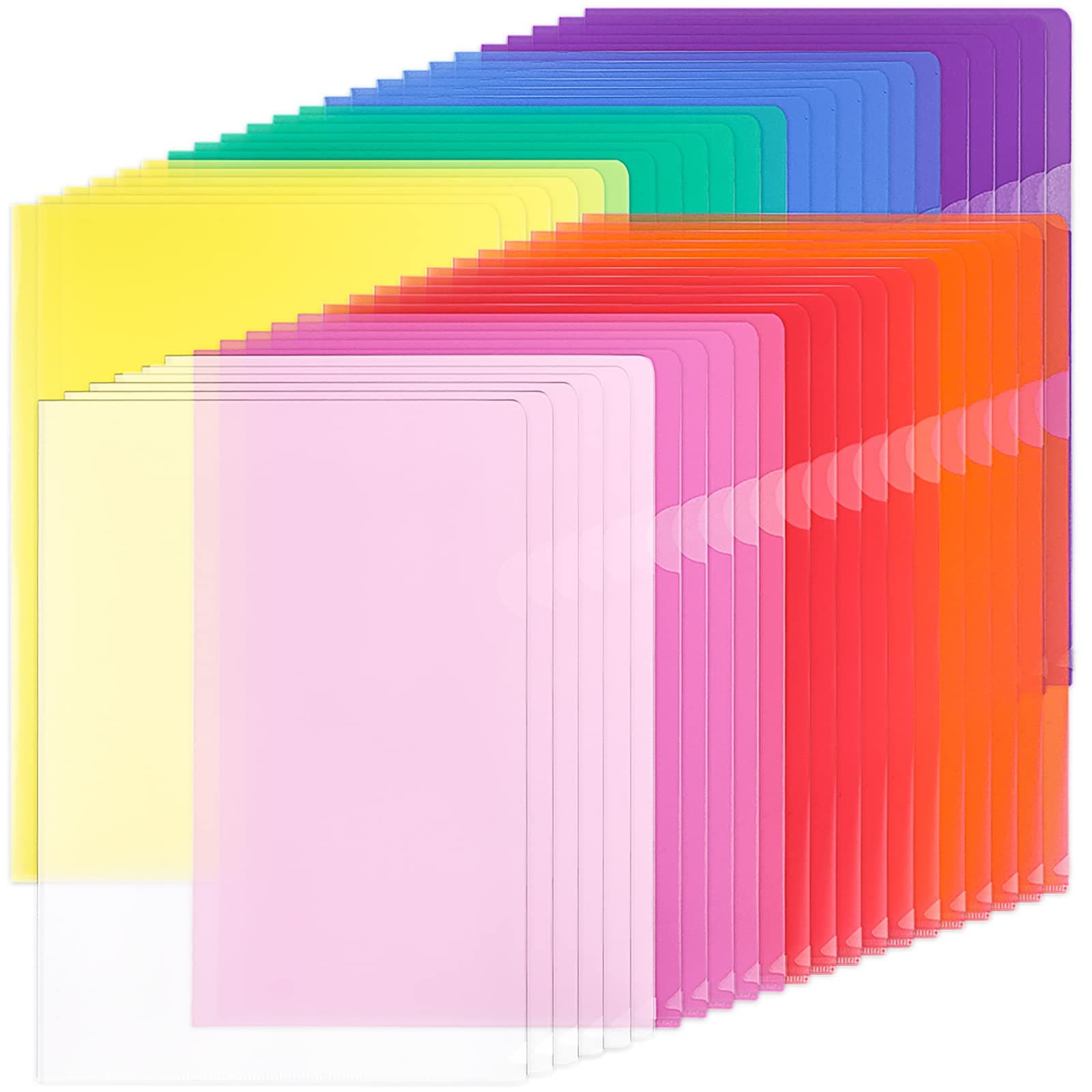 EOOUT 45pcs Clear Folders Plastic Project Pockets