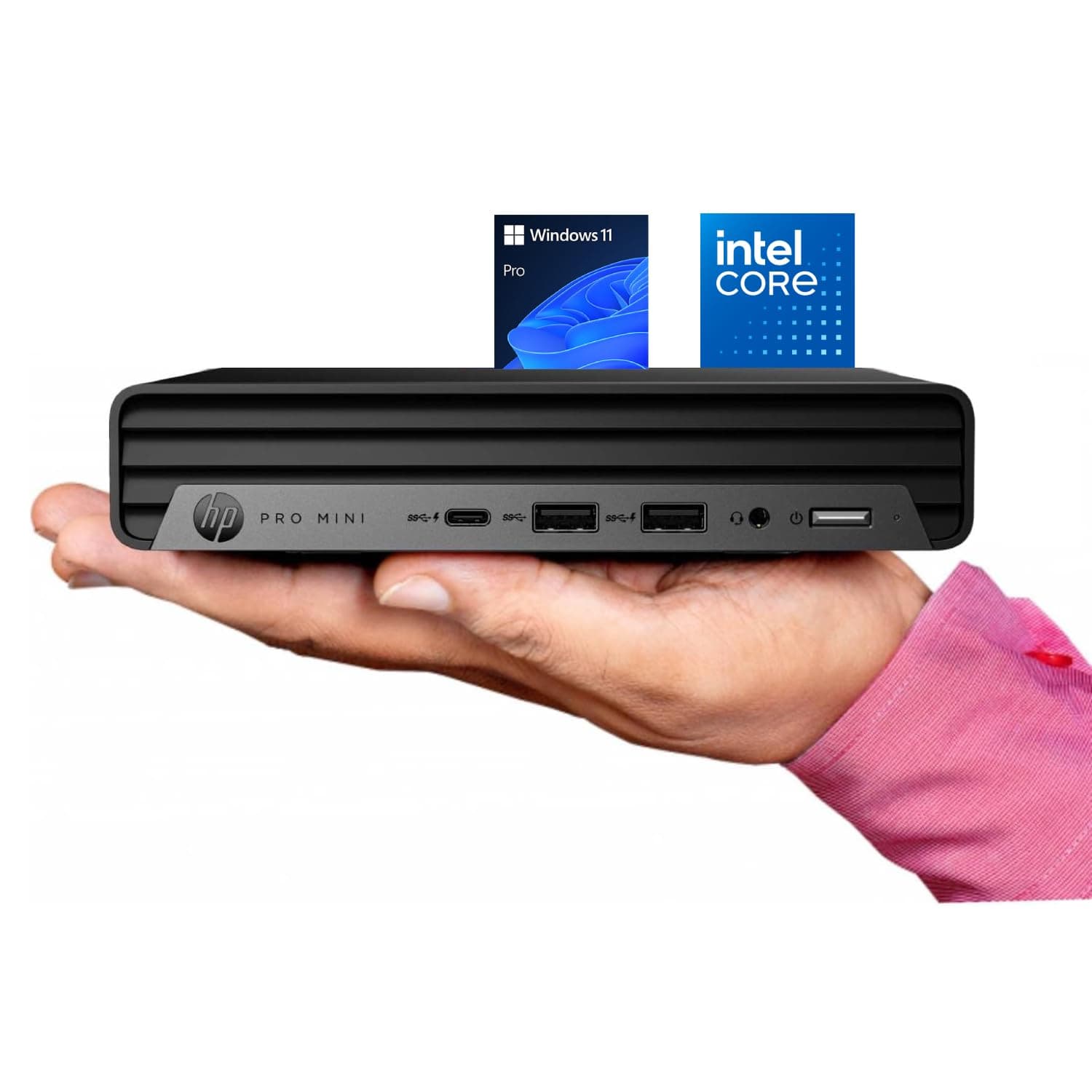 HP Pro G9 Mini PC Desktop Computer, Intel CPU, 32GB DDR5 RAM, 1TB PCIe SSD, Triple 4K Display Support, Ultra-Quiet Design, USB-C, WiFi 6, Bluetooth 5.2, Keyboard and Mouse, Windows 11 Pro