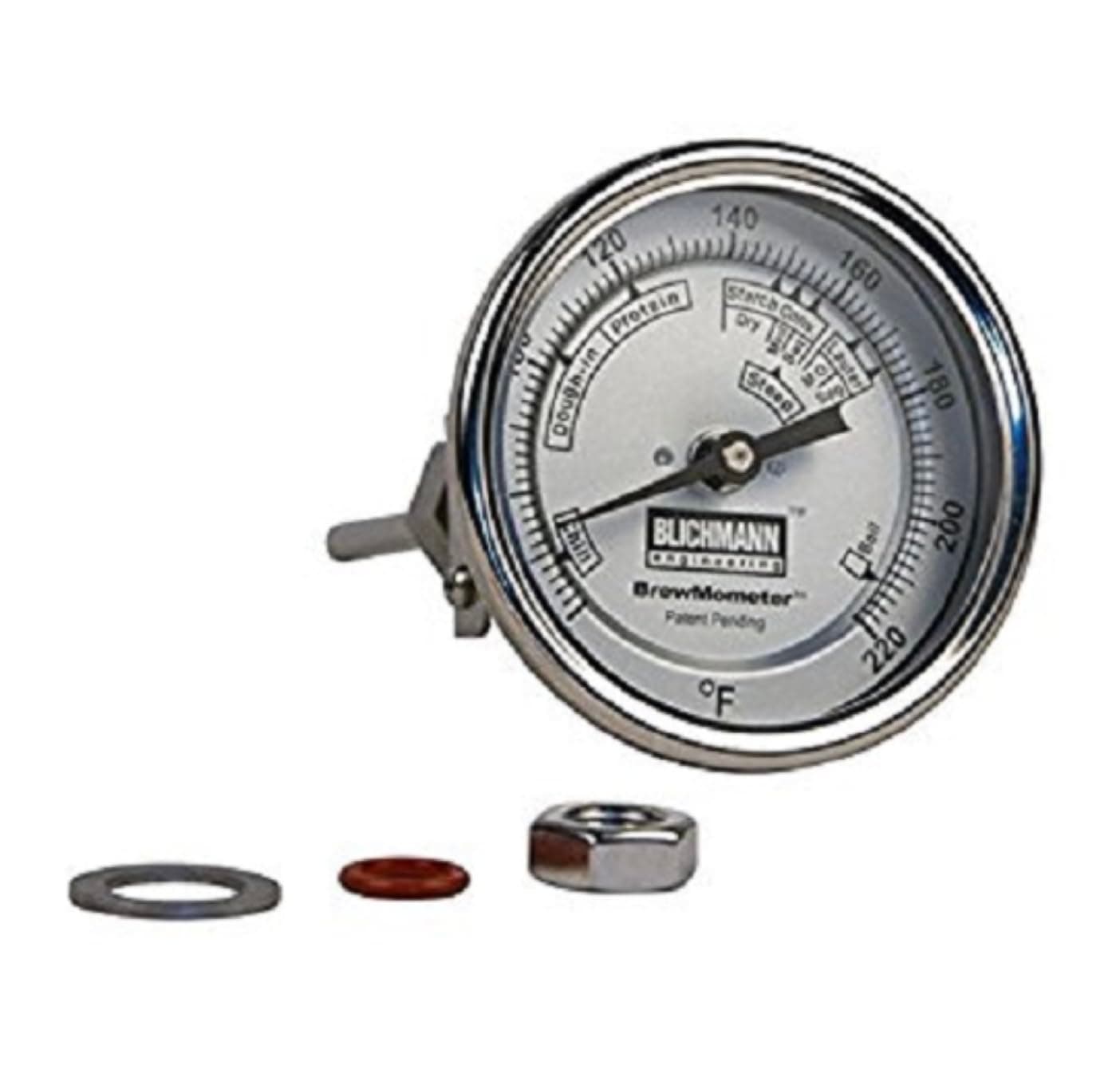 Blichmann Engineering BrewMometer™ Sanitary Thermometer, Weldless Design, Adjustable and Fixed Face Options, Brewing/Kitchen Use, Celsius and Fahrenheit (Fahrenheit-Fixed)