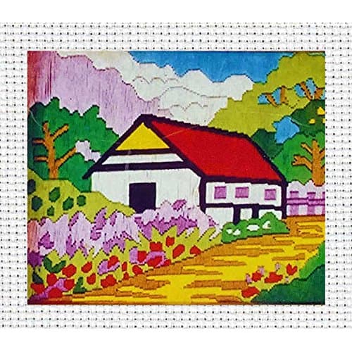 Thread Embroidery Quick Stitching Kit for Beginner Activity Long Stitch Nature Scenery Design Craft Supplies DIY Project Decor