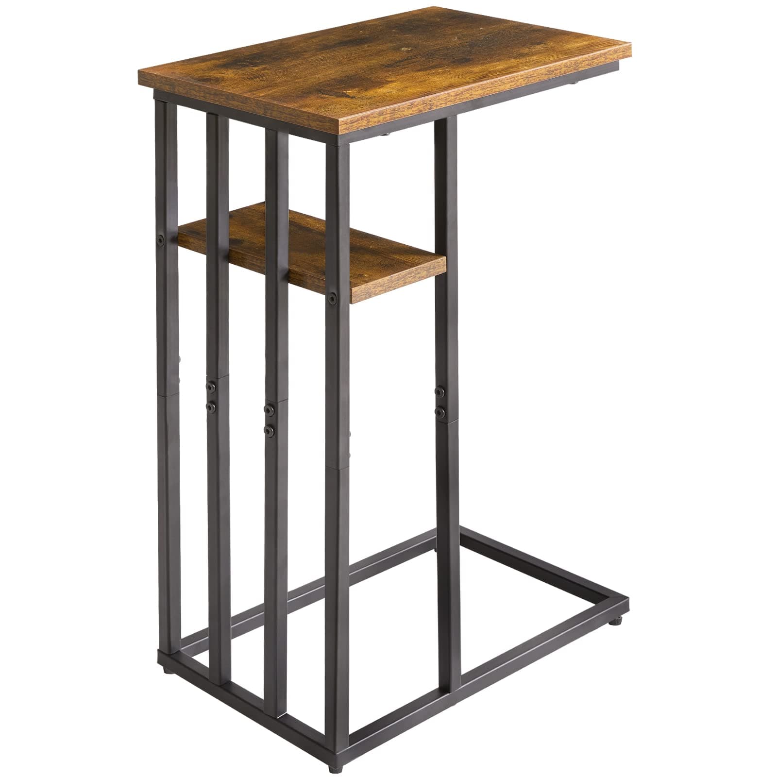 – IBUYKE C Shaped End Table, Side Table for Sofa and Bed, Beside Desk for Living Room, Rustic Brown TMJ406H